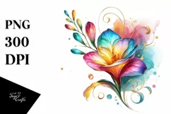 Watercolor Luxury Flower Splash Clipart Product Image 1
