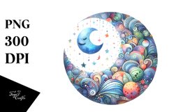 Colorfull Moon Watercolor Clipart Product Image 3