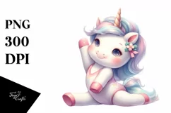 Pastel Cute Baby Unicorn | Playing Gymnastics Product Image 3