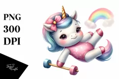 Pastel Cute Baby Unicorn | Playing Gymnastics Product Image 3