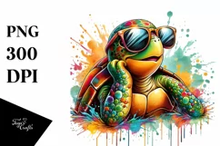 Colorful Turtle Sunglasses Painting Product Image 3