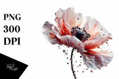 Shiny Poppy Marble Watercolor | Sublimation | Clipart Product Image 3