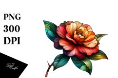 Wooden Stained Camellia Clipart Product Image 3