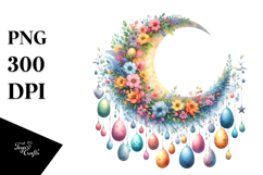 Colorful Half Moon Easter Eggs PNG Product Image 1