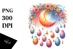 Colorful Half Moon Easter Eggs PNG Product Image 1