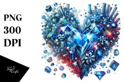 Colorful Diamond Heart with Ice PNG Product Image 1