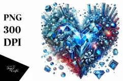 Colorful Diamond Heart with Ice PNG Product Image 1