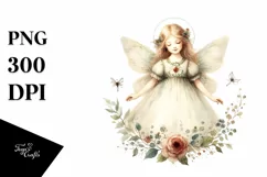Vintage Fairy Watercolor Clipart Product Image 1