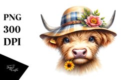 Cow Bored Highland Cow Portrait with Goofy Smile and Flower Product Image 3