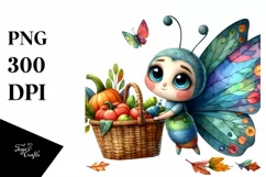 Baby Butterfly Autumn Basket | Clipart Product Image 1
