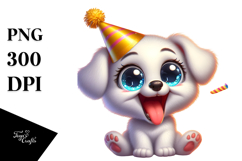 Excited Puppy Party Hat PNG Product Image 1