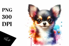 Watercolor Cute Chihuahua Summer Sticker Product Image 3