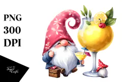 Whimsical Gnome with Gigantic Lemon, High-Res PNG Product Image 1