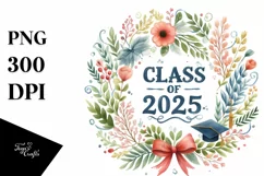 Class of 2025 in Watercolor | Clipart | Sublimation Product Image 3
