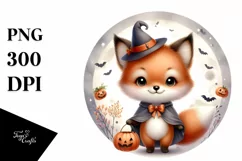 Cute Halloween Baby Fox PNG Product Image 1