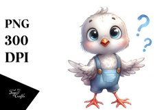 Funny Baby Dove Standing in Watercolor | Clipart | Product Image 1