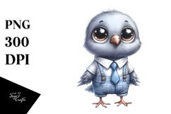 Funny Baby Dove Standing in Watercolor | Clipart | Product Image 3