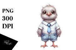 Funny Baby Dove Standing in Watercolor | Clipart | Product Image 1