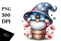 Cute Watercolor Gnome with Big Hat Product Image 1