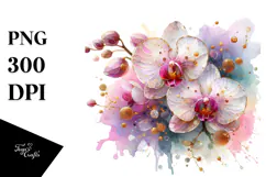 Orchid with Metallic Insertions, PNG Product Image 1