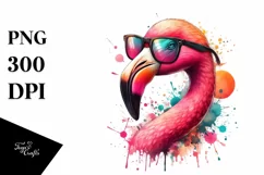 Colorful Flamingo Sunglasses Painting Product Image 3