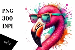 Colorful Flamingo Sunglasses Painting Product Image 3
