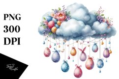Cloud with Easter Eggs PNG Product Image 1