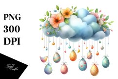 Cloud with Easter Eggs PNG Product Image 1