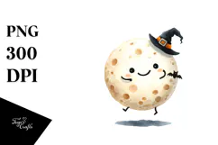 Funny Halloween Full Moon Clipart, Transparent PNG Product Image 1