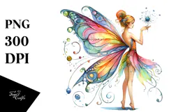 Cute Fairy, Watercolor PNG Product Image 1