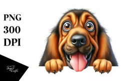 Colorful Funny Bloodhound | Sublimation | Clipart Product Image 1