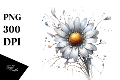 Metallic Daisy with Splash, PNG Product Image 1
