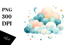 Whimsical Simple Cloud, PNG Product Image 1