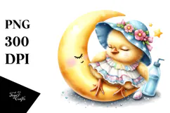 Baby Chicken Summer Watercolor Clipart Product Image 1