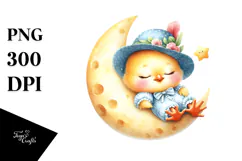 Baby Chicken Summer Watercolor Clipart Product Image 1