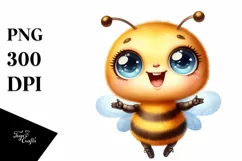 Cute Baby Bee Big Eyes Stand | Clipart Product Image 1
