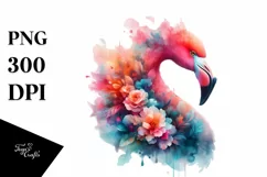 Artistic Vibrant Flamingo Watercolor Product Image 1