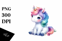 Baby Unicorn Watercolor| Clipart Product Image 3
