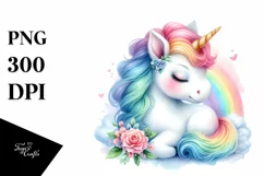 Vibrant Unicorn Watercolor Clipart Product Image 3