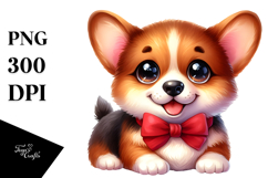 Happy Cartoon Pembroke Welsh Corgi PNG Product Image 1