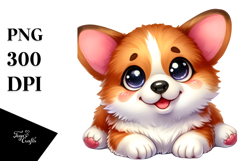 Watercolor Cute Pembroke Welsh Corgi PNG Product Image 1