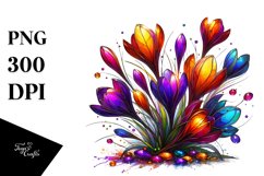 Wooden Stained Crocus | Sublimation | Clipart Product Image 3