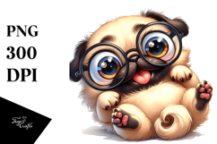 Cute Cartoon Pug PNG Product Image 1