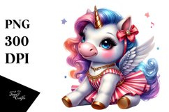 colorful baby unicorn in Swing Dancer&#039;s Outfit, Sublimation Product Image 1