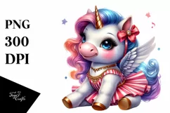 colorful baby unicorn in Swing Dancer's Outfit, Sublimation Product Image 1