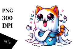 Cat Ghost with Whiskers PNG Product Image 1