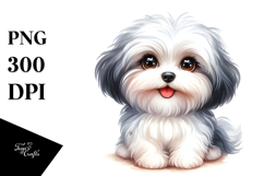 Watercolor Cute Havanese PNG Product Image 1
