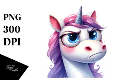 Expressive Unicorn with Big Eyes PNG Product Image 1
