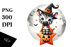 Cute Halloween Baby Zebra PNG Product Image 1