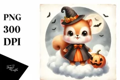 Cute Halloween Baby Squirrel PNG Product Image 3
